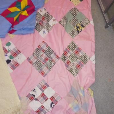 TWO QUEEN SIZE QUILTS UNFINISHED HEATED FITTED SHEET