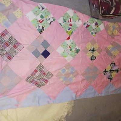 TWO QUEEN SIZE QUILTS UNFINISHED HEATED FITTED SHEET