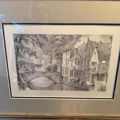828 Signed and Numbered Etching of Bruges