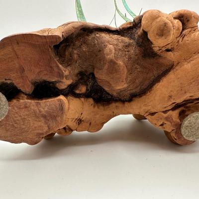 Metal and Wood Cattail Sculpture