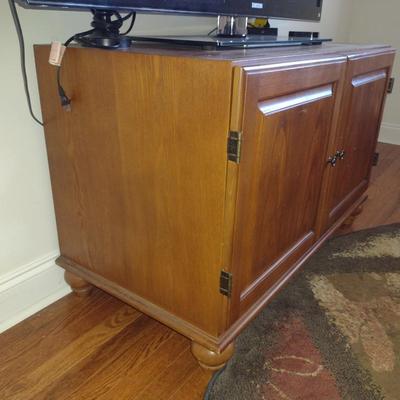 Wooden Media Stand/Storage Cabinet (No Contents)