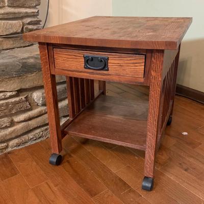 Two Mission Style Side Tables (LR-HS)