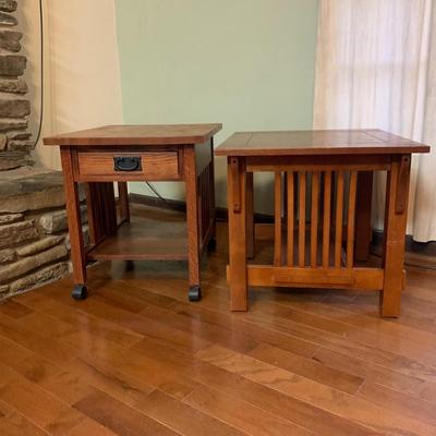 Two Mission Style Side Tables (LR-HS)