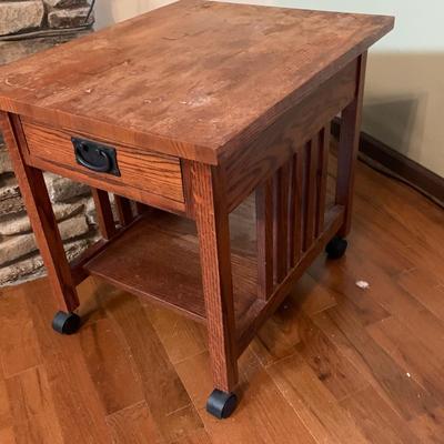 Two Mission Style Side Tables (LR-HS)