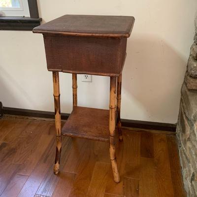 Bamboo Two-Tier Side Table with Lift-Top Storage (LR-HS)