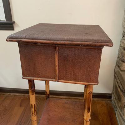Bamboo Two-Tier Side Table with Lift-Top Storage (LR-HS)