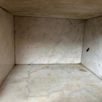 Vintage French Louis XV Style Marble Top Nightstand Cabinet