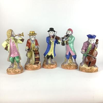 293 Set of Vintage Chinoiserie Monkey Band Statues