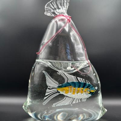 Blown Glass “Fish Bag”