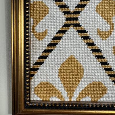 Framed Fleur De Lis Embroidery