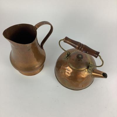 298 Copper Tea Pot and Pitcher