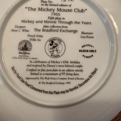Vintage Disney, Mickey and Minnie collector plate