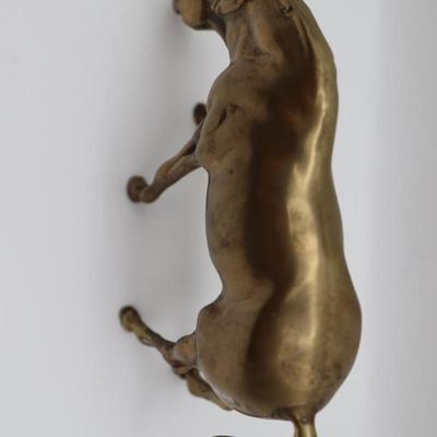 Vintage Brass Grazing Horse