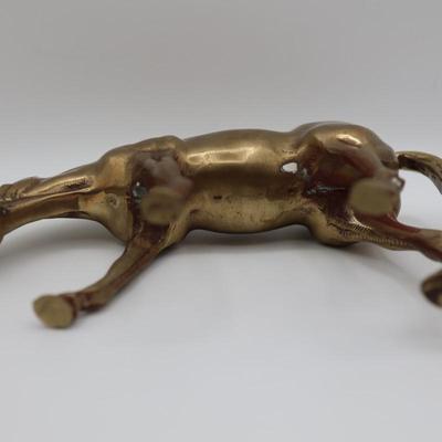 Vintage Brass Grazing Horse
