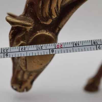 Vintage Brass Grazing Horse