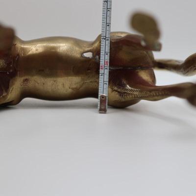 Vintage Brass Grazing Horse