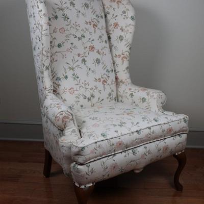 Pair of Queen Anne Style Wingback Chairs