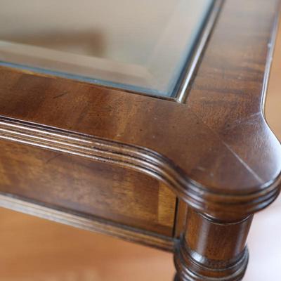 Solid Wood and Glass Coffee Table