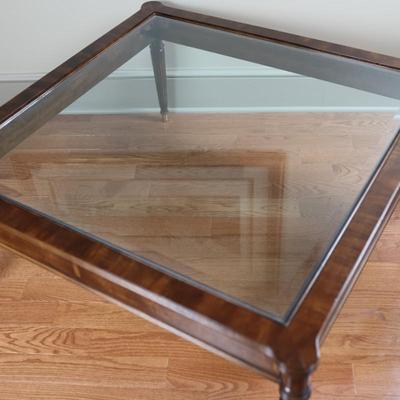 Solid Wood and Glass Coffee Table