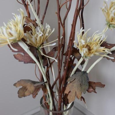 Artificial Arrangement with Glass Vase