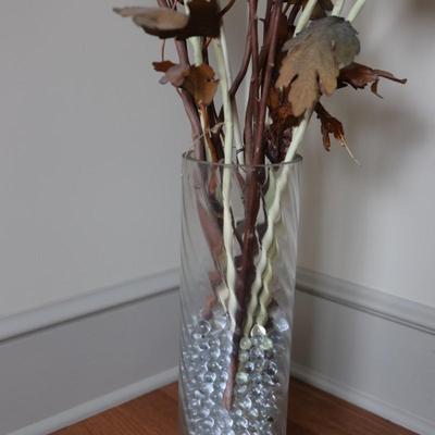 Artificial Arrangement with Glass Vase