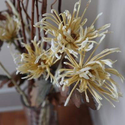 Artificial Arrangement with Glass Vase