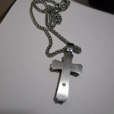 Cross (2" x 1-1/4") with 24" Chain with lobster claw clasp