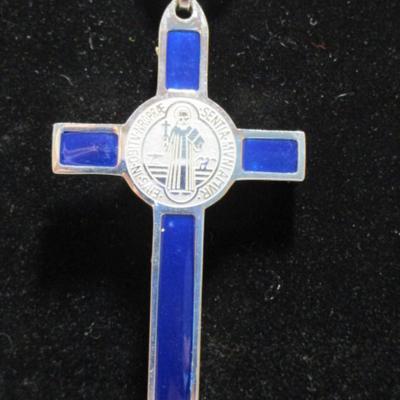 Crucifix  (3" x 1-3/4") with 28-1/2"  Chain with lobster claw clasp