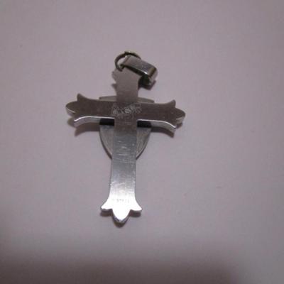 2 crosses  (one is 1-3/4" x 1-1/4" Black & Blue brand;  one is 1-1/2" x 1") both with tiny stone, no chains
