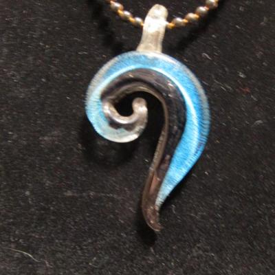 Spiral Gone Viral necklace (blown glass?, beaded)  28"
