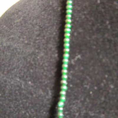 Bead & stone Necklace 20" with 1"pendant and double magnetic hook