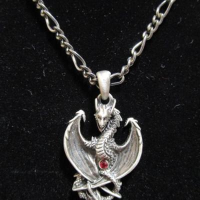 Dragon pendant (1-1/2" x 1") with 30" chain