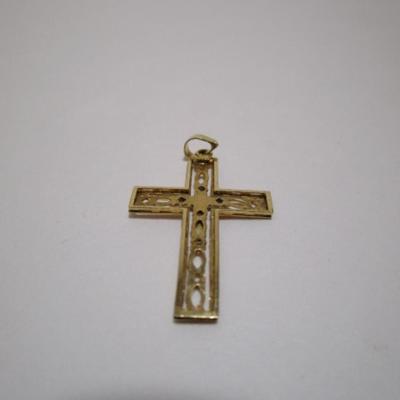 14K gold cross, 3/4" x 1-1/4"