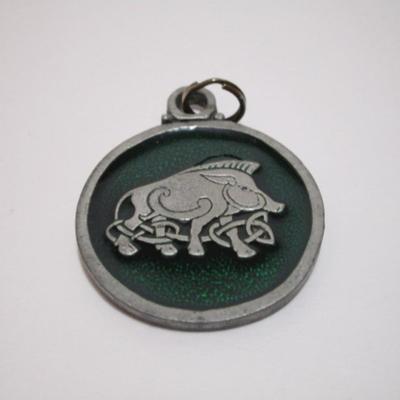 3 pendants - one Shield (1-1/2" x 1"), Circle is 1-1/4" diameter, Chinese characters is 3/4"