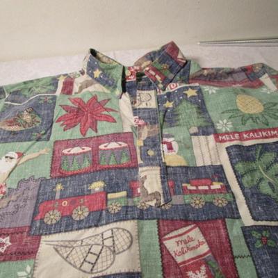 Vintage Reyn Spooner pullover Hawaiian shirt, limited edition, Christmas design for 2001