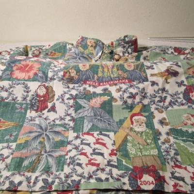 Vintage Reyn Spooner pullover Hawaiian shirt, limited edition, Christmas design for 2002