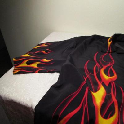 Dragonfly Roadhouse black & flames shirt