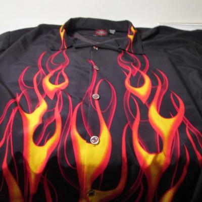 Dragonfly Roadhouse black & flames shirt