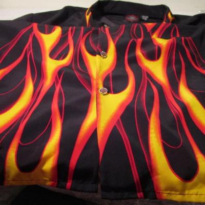 Dragonfly Roadhouse black & flames shirt