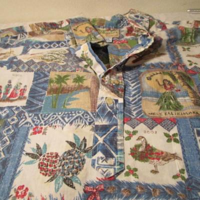 Vintage Reyn Spooner pullover Hawaiian shirt, limited edition, Christmas design 2002