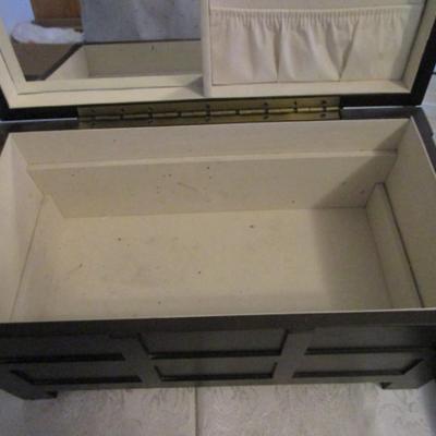 Jewelry box with mirror and two inserts