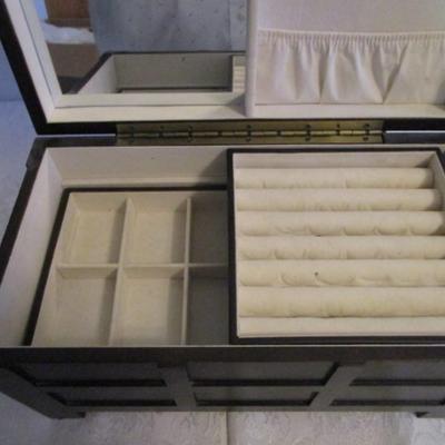 Jewelry box with mirror and two inserts