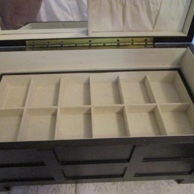 Jewelry box with mirror and two inserts