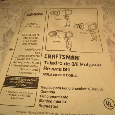 Craftsman 3/8" corded drill in case