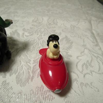 Wallace & Gromit pull-back toy motorcycle with side car