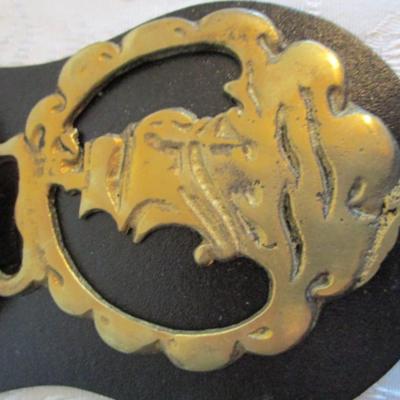 English Leather 2-brass horse strap