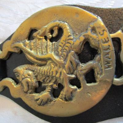 English Leather 2-brass horse strap