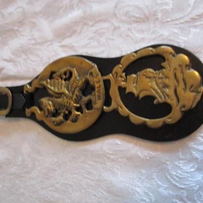 English Leather 2-brass horse strap