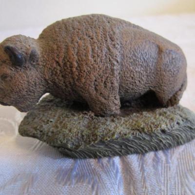Vintage Buffalo figurine signed by Charles Earnhardt