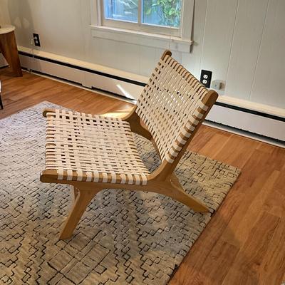 101 Pair "SAFAVIEH" Modern Woven Leather Accent Chair